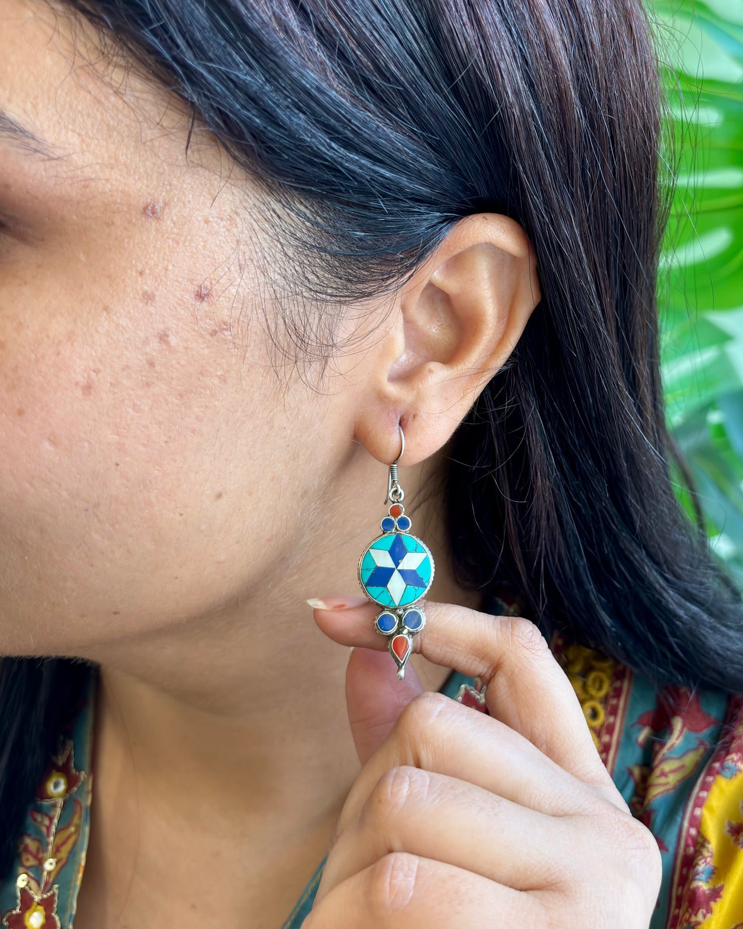 92.5 Silver earrings, Natural stones Earrings