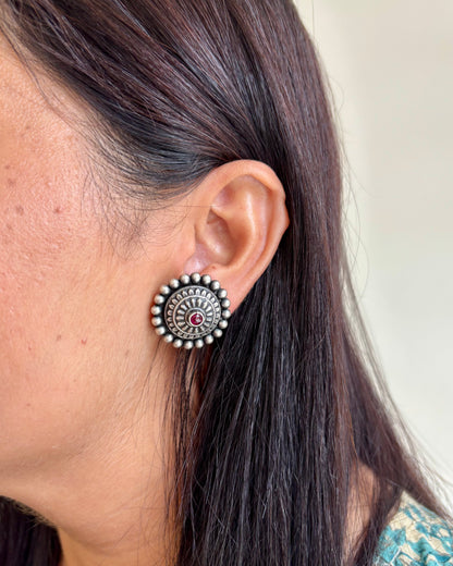 Amulya Dome Silver Stud