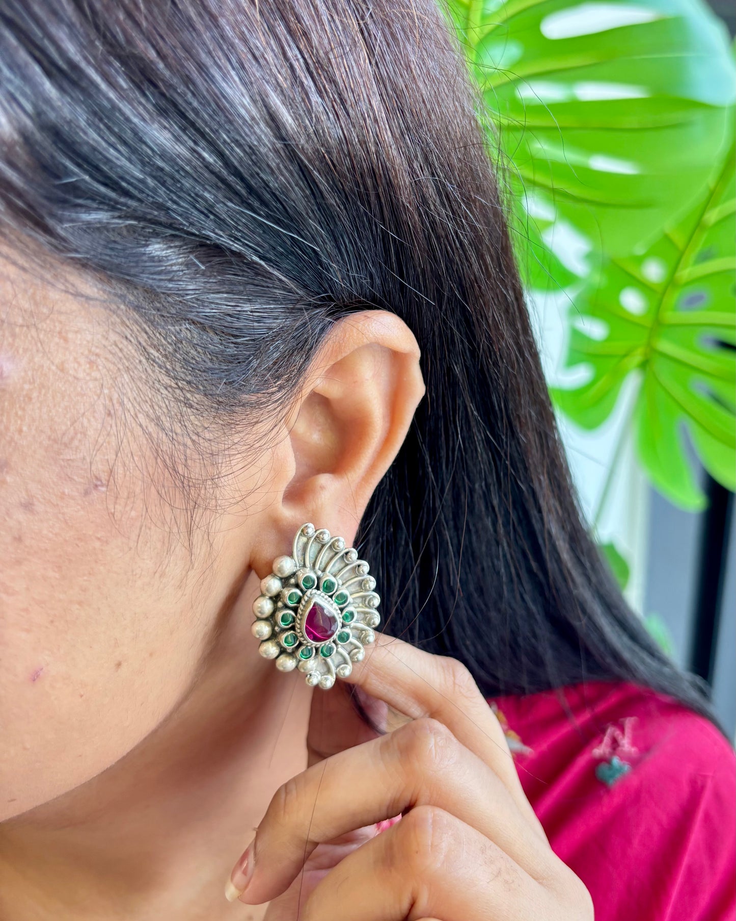 Mayurini Silver Studs