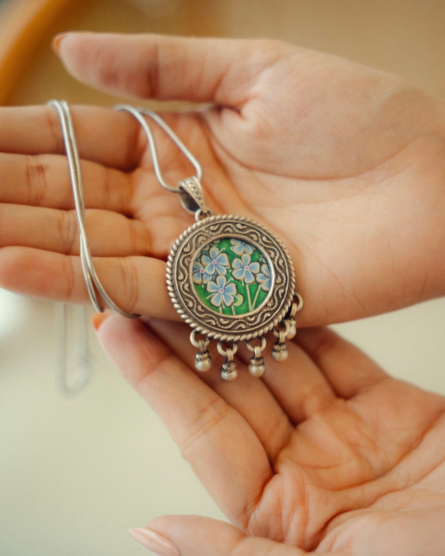 Gulzari Neel Miniature Silver Pendant
