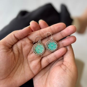 Pushpa Pichwai Silver Drop Earrings