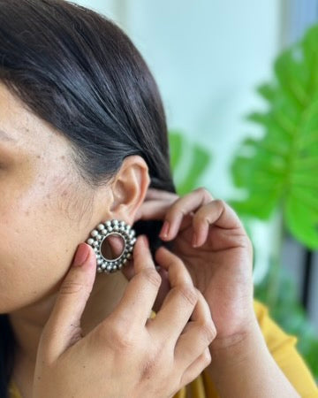 Vritti Silver Earrings