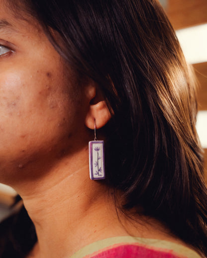 Lilac Mrinal Ceramic Earrings