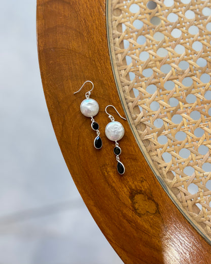 Nira Pearl Silver Drop Earrings