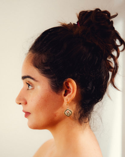 Sage Pallava Ceramic Earrings