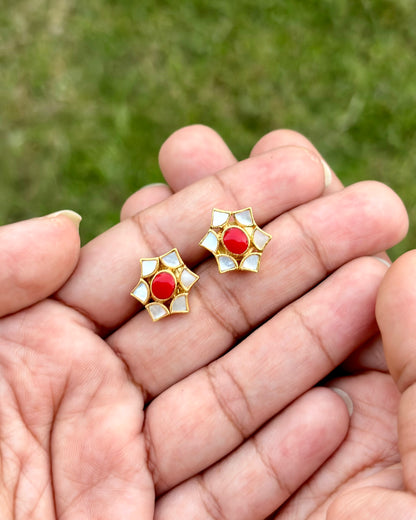 Ojas Mother Of Pearl Silver Studs