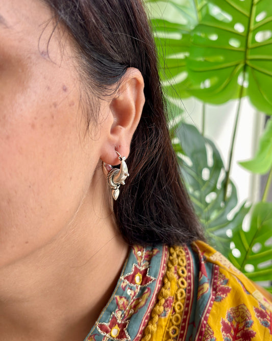 Bhungri Silver Hoops
