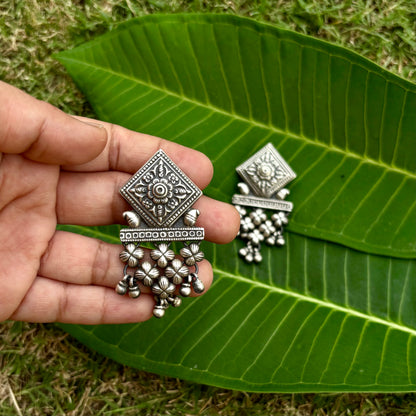 Aranya Bloom Jali Silver Earrings