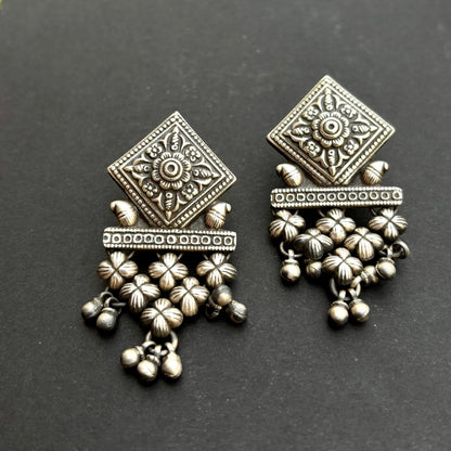 Aranya Bloom Jali Silver Earrings