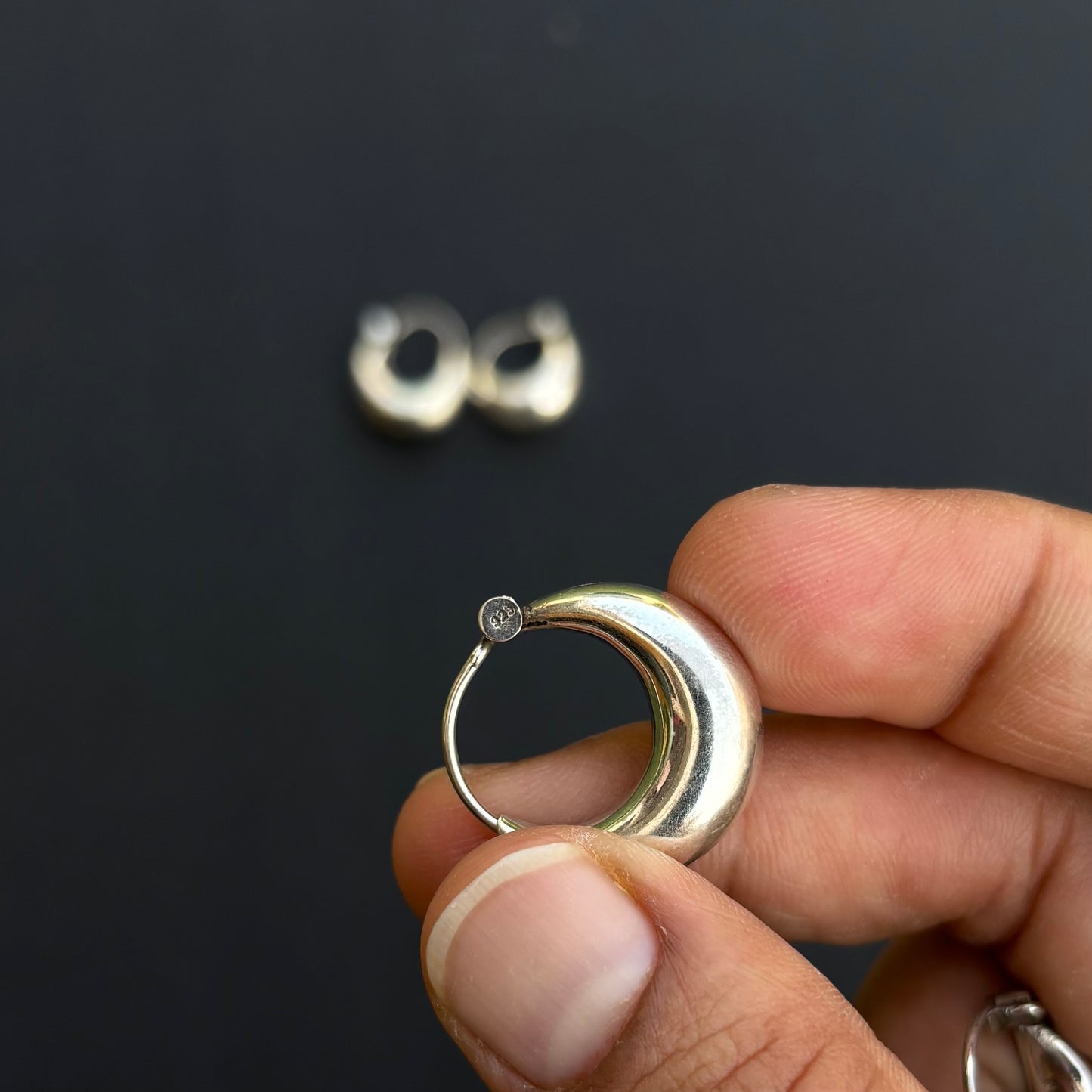Joha Halfmoon Silver Hoops