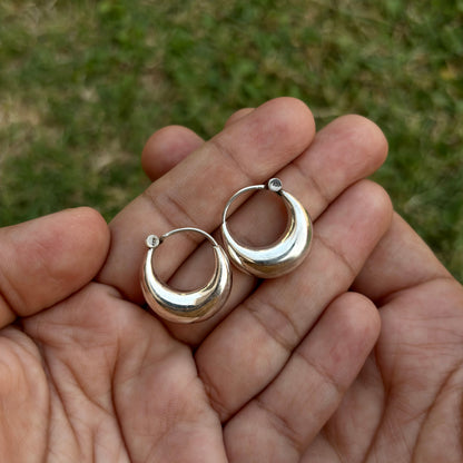 Joha Halfmoon Silver Hoops
