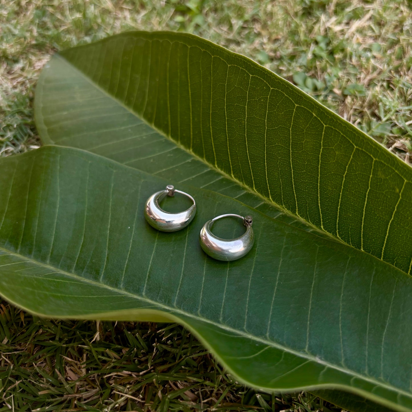Joha Halfmoon Silver Hoops