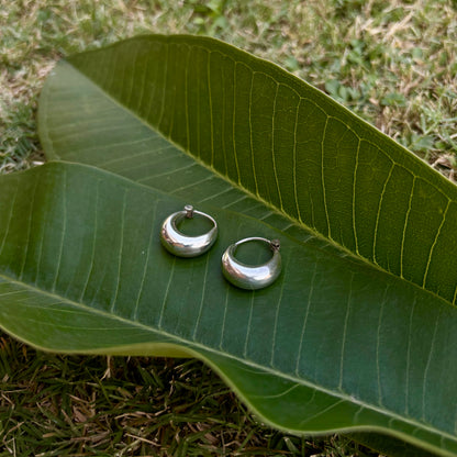 Joha Halfmoon Silver Hoops