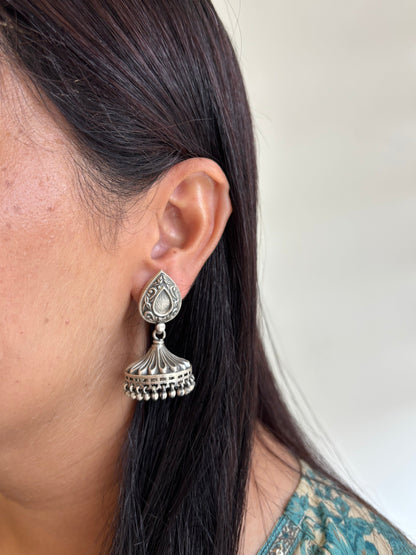 Dusk Lamp Taal Silver Jhumkas