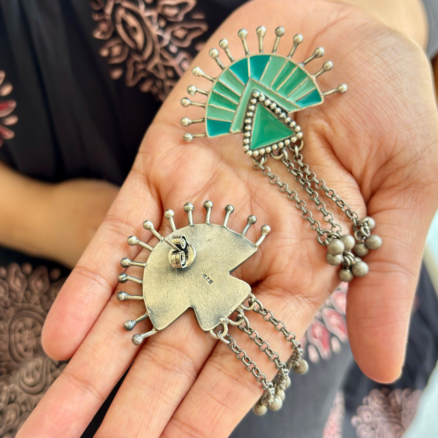 Udyati Enamel-Silver Earrings