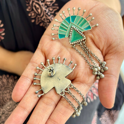 Udyati Enamel-Silver Earrings
