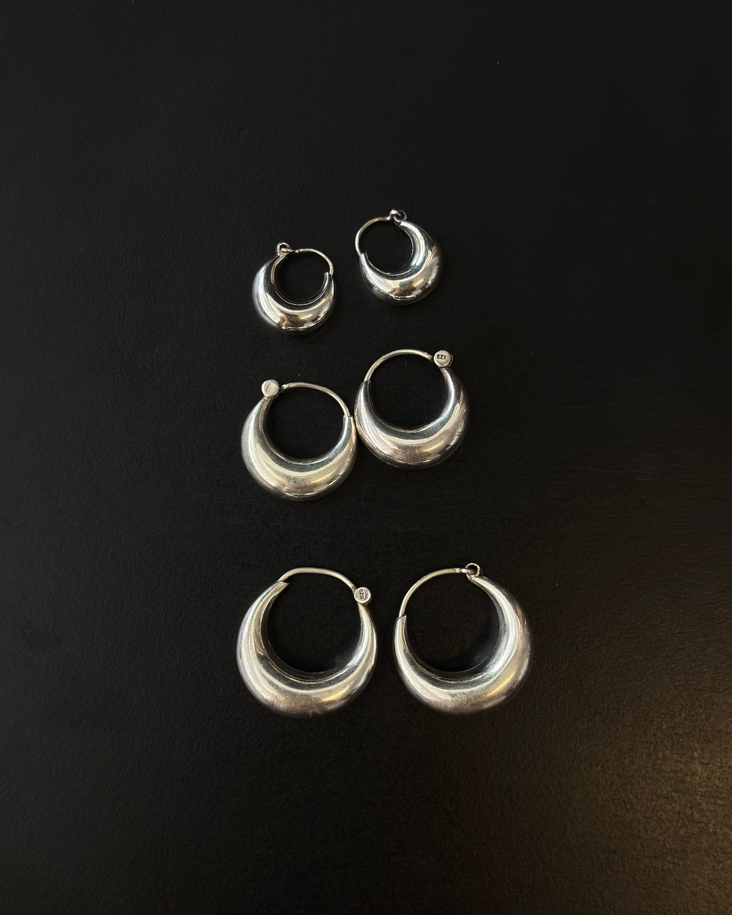 Joha Halfmoon Silver Hoops