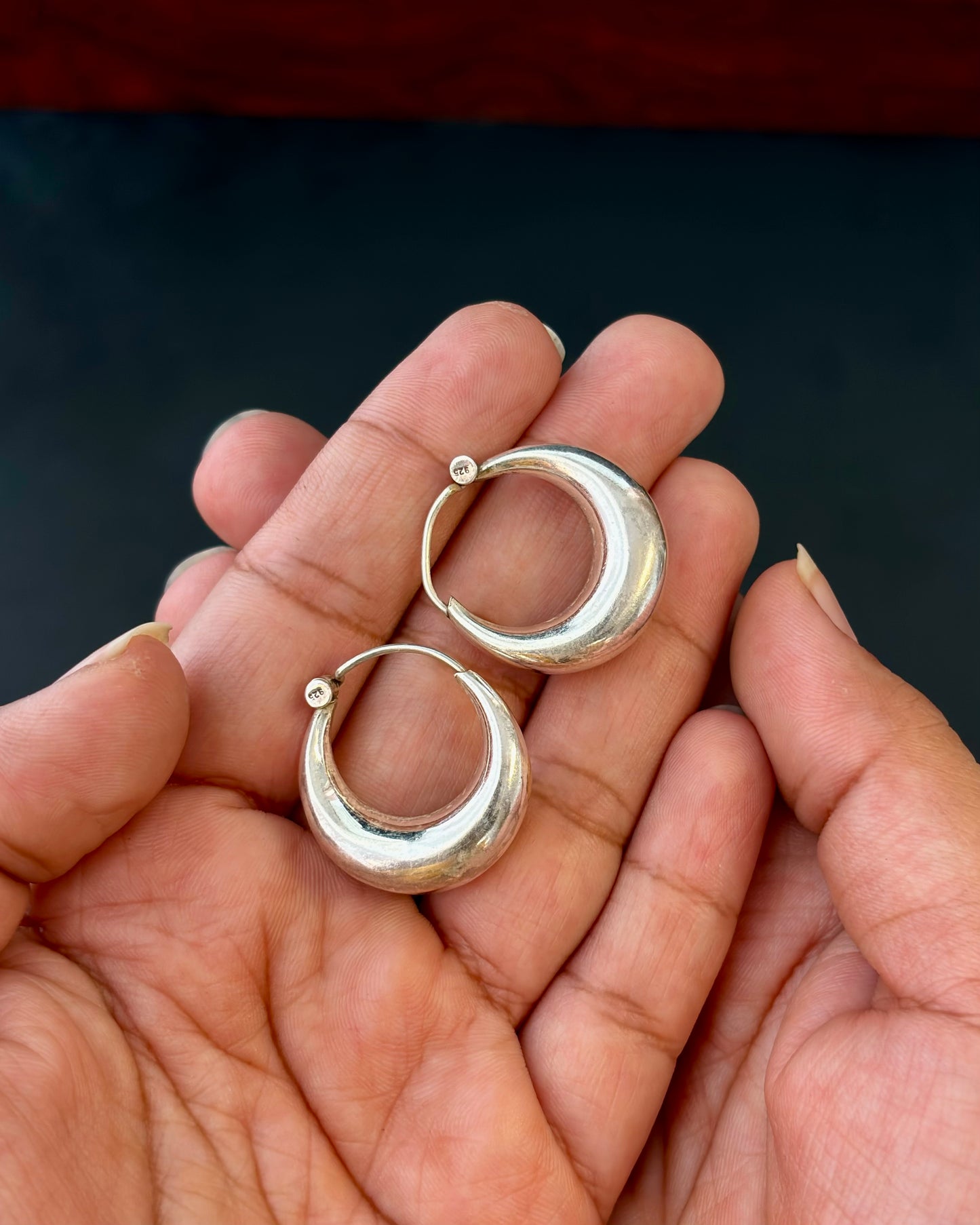 Joha Halfmoon Silver Hoops