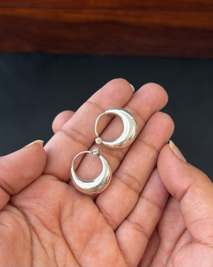 Joha Halfmoon Silver Hoops