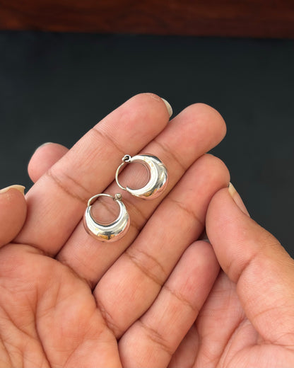 Joha Halfmoon Silver Hoops
