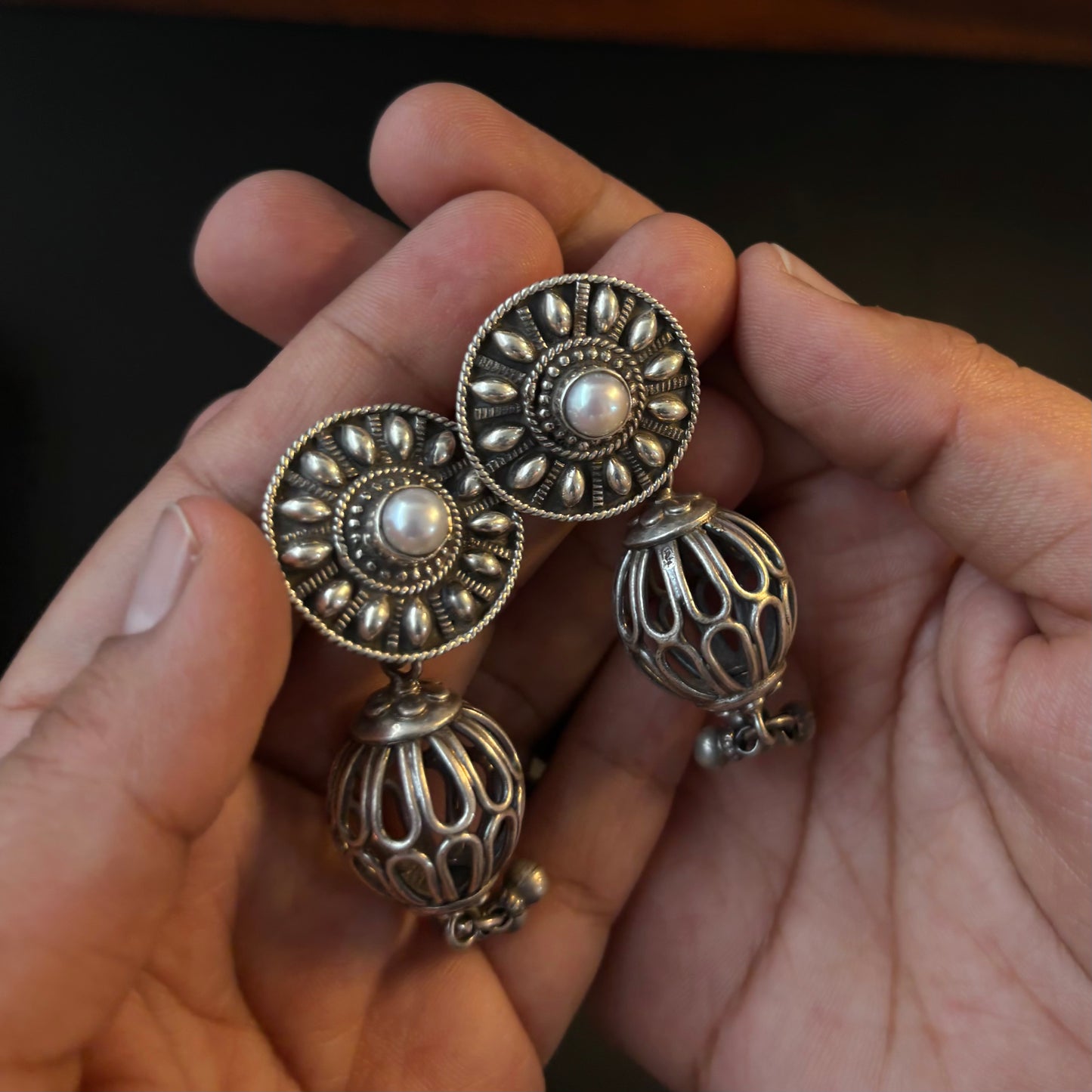 Tarini Pearl Arka Cage Earrings
