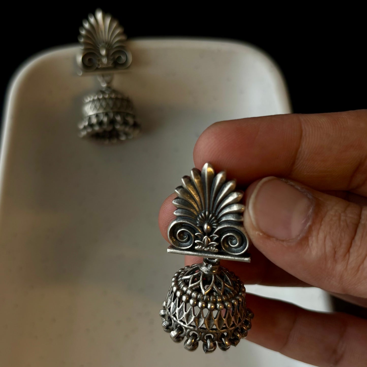 Tribal Aranya Song Silver Jhumkas