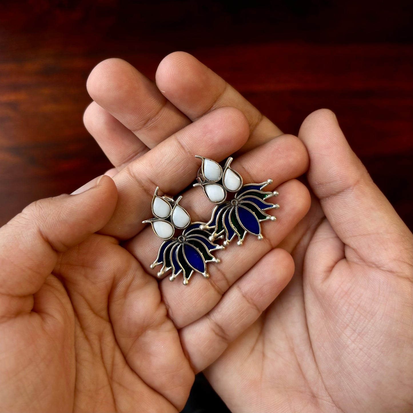 Lotus Whisper Enamel Studs