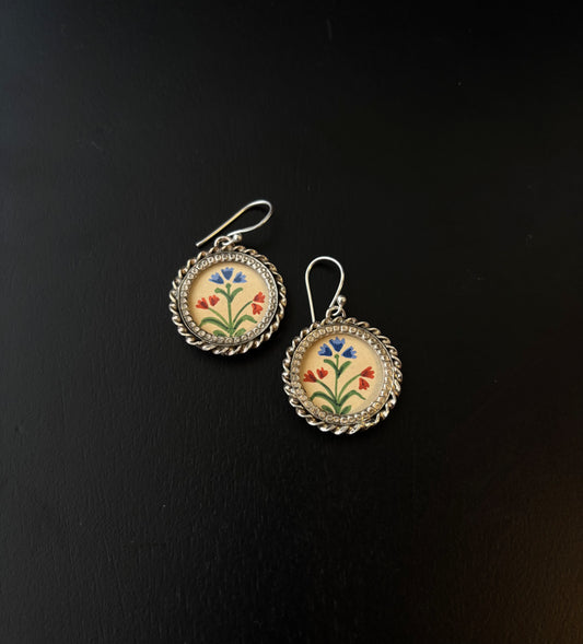Phoolpatta Pichwai Dangler Earrings