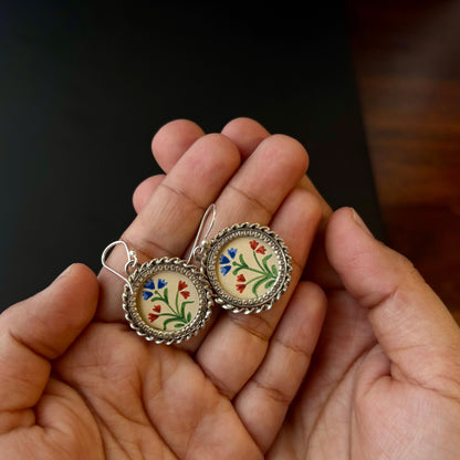Phoolpatta Pichwai Dangler Earrings