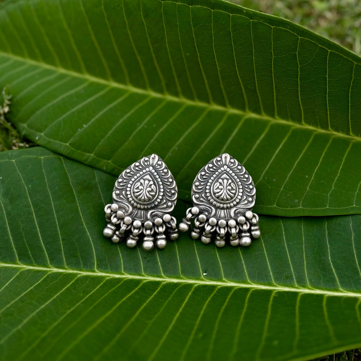 Mandala Bells Silver Studs