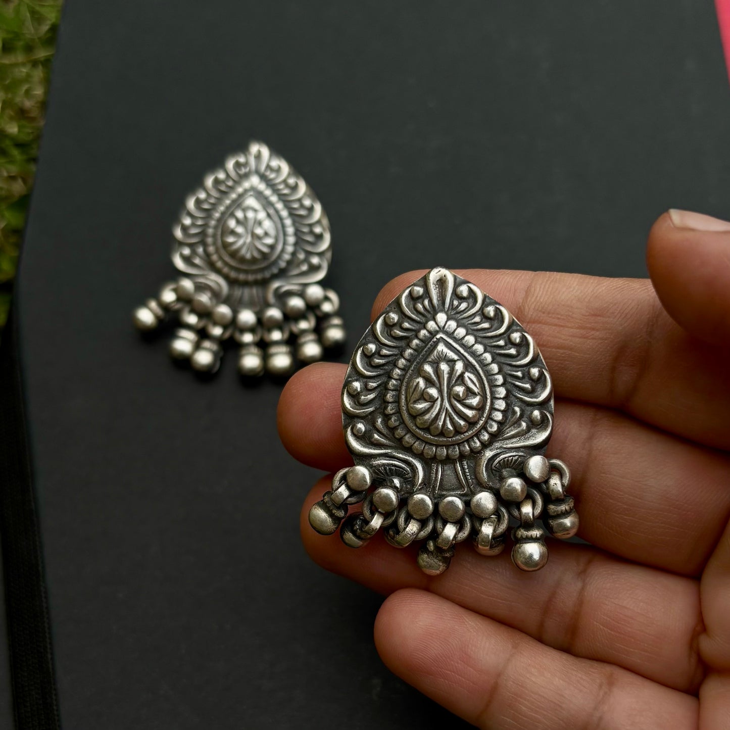 Mandala Bells Silver Studs