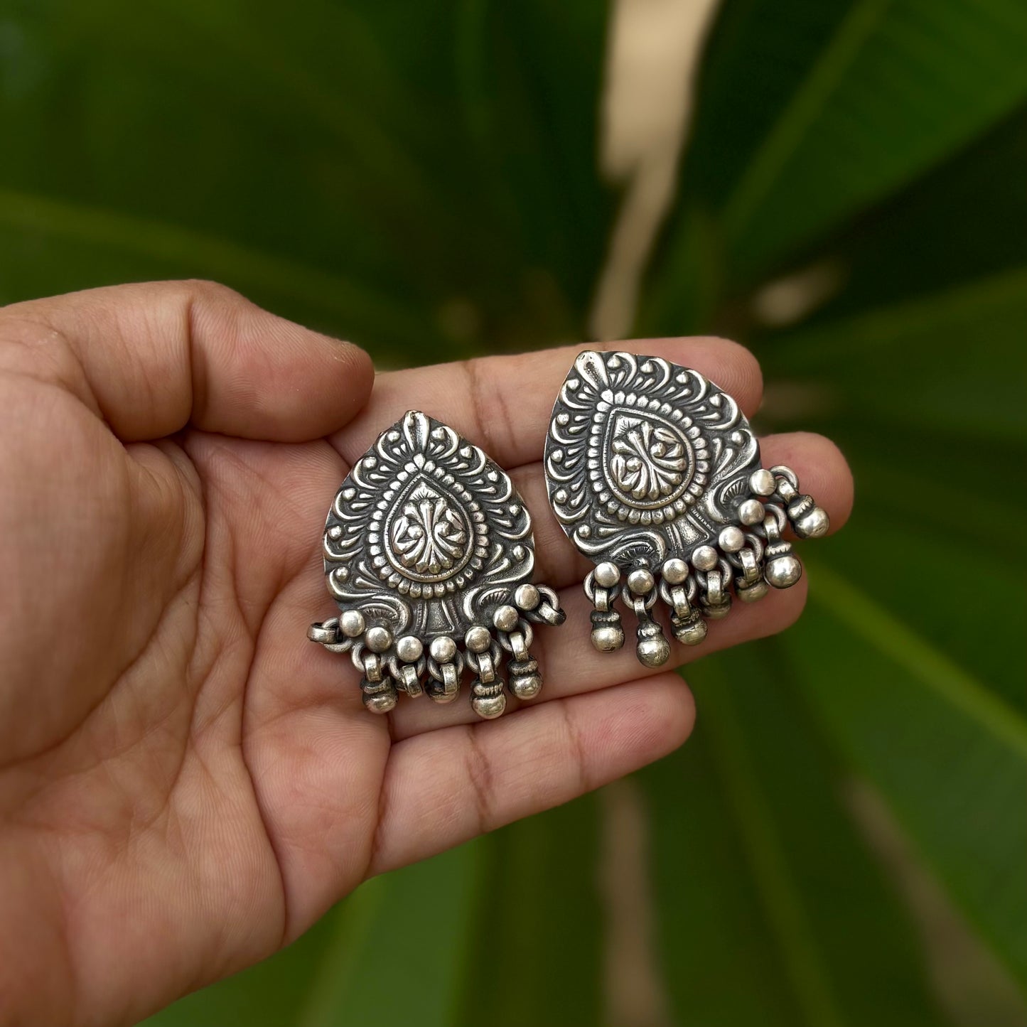 Mandala Bells Silver Studs