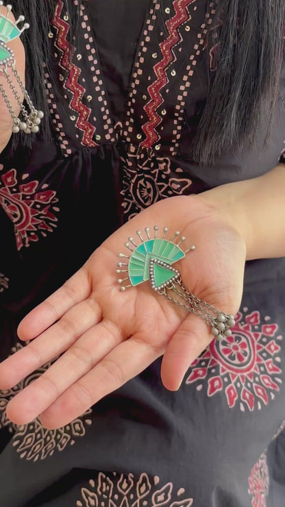 Udyati Enamel-Silver Earrings